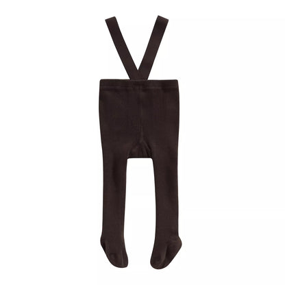 Baby Cotton Suspender Pantyhose - Cute Solid Color Overall Leggings