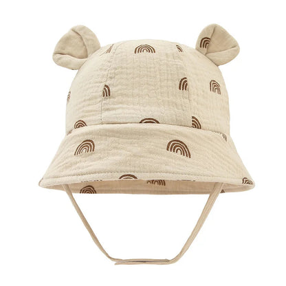 Printed Muslin Baby Bucket Hat: Cute Panama Fisherman Cap