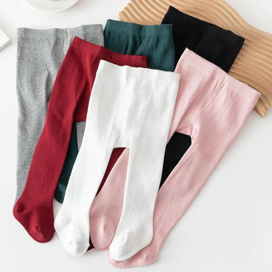 Baby Girls Slim Fit Pantyhose - Stylish Elastic Waist Stockings