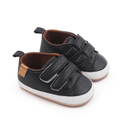 Rubber Sole Baby Sneakers - Solid Color Non-Slip Shoes