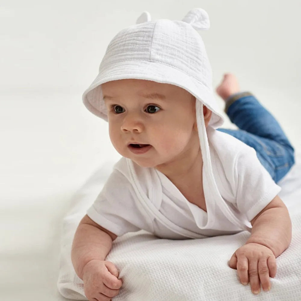 Muslin Baby Sun Hat: Cotton Bucket Hat for Girls and Boys