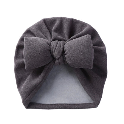 Cashmere Baby Hat: Warm Bow Topknot Bonnet