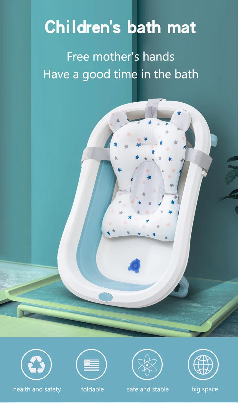 Foldable Baby Bath Support Mat: Infant Comfort Essential