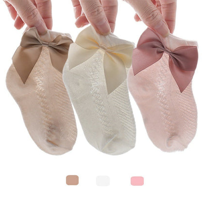 Set Socks Of  Mesh Thin Bow For Girls