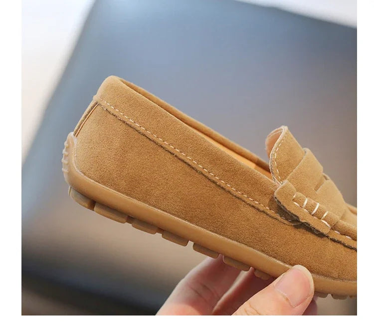 Stylish Solid Color Leather Shoes for Boys