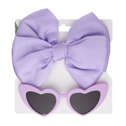 Heart Sunglasses & Bow Headband Set: Kids Fashion