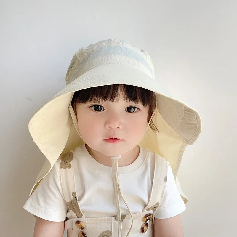 Quick-Dry Fisherman Hat: Cartoon Sunshade Cap for Kids
