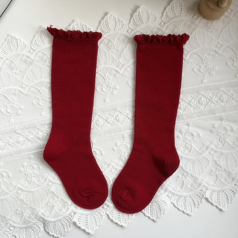 Knee High Lace  Ruffle Long Sock