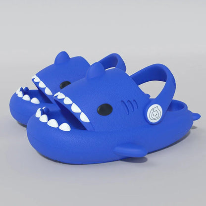 Shark Cartoon Sandals: Summer Kids' Non-slip Soft Sole Slippers