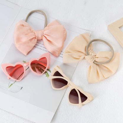 Heart Sunglasses & Bow Headband Set: Kids Fashion