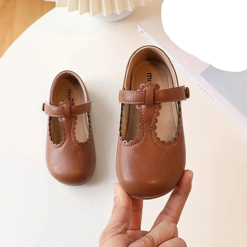Princess T-Strap Leather Flats: Sweet Retro Dress Shoes