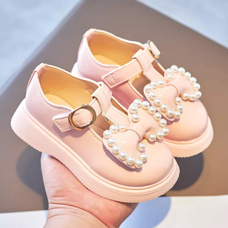 Girls Princess Flats with Bow-knot & Pearls