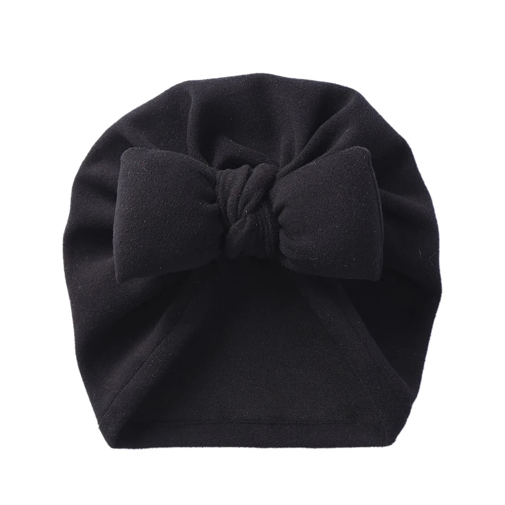 Cashmere Baby Hat: Warm Bow Topknot Bonnet