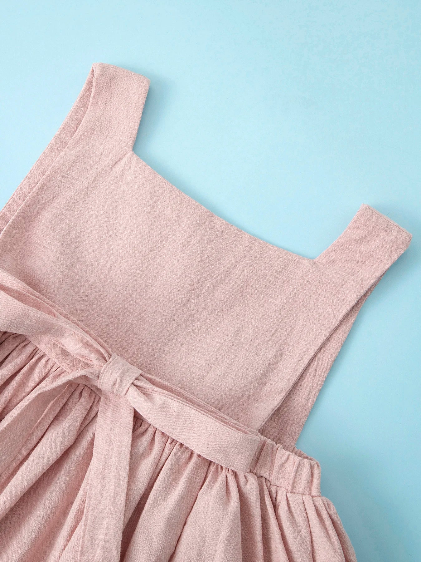 Summer Princess Dress: Solid Color Pleated Sleeveless Cotton