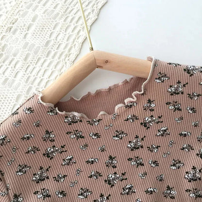 Floral Print Lounge Sleepwear: Fashion Shorts Set for Girls
