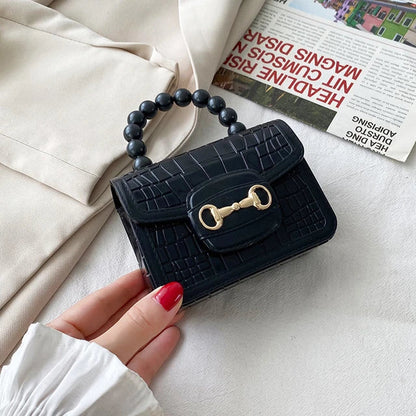 Elegant Girls Pearl Handle Jelly Mini Bag.
