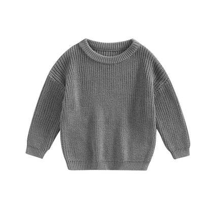 Autumn Long-Sleeved Knitted Sweater for Babies