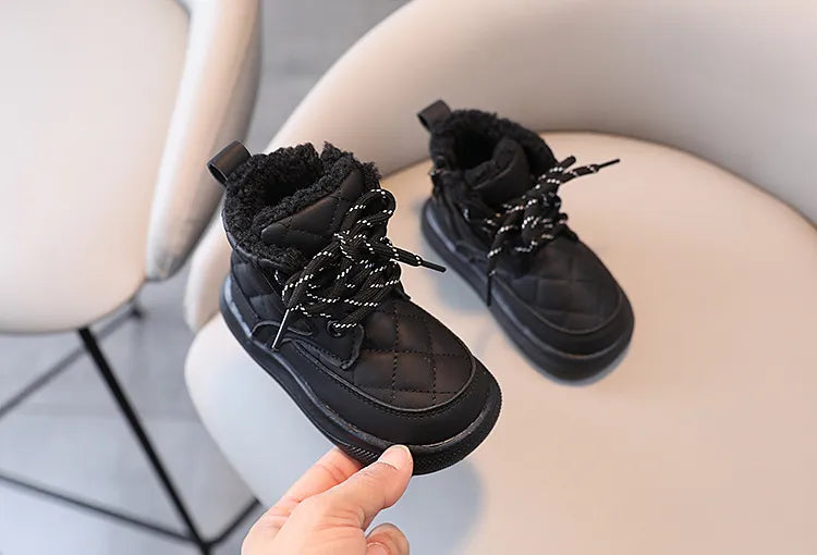 Plaid Fashion Kids Snow Boots