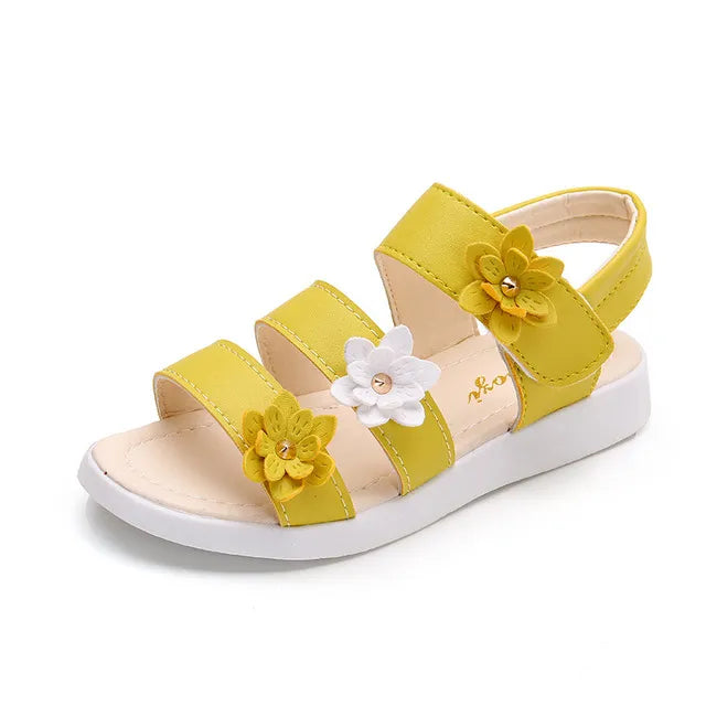 Girl's Summer Floral Sandals - Princess Fashion