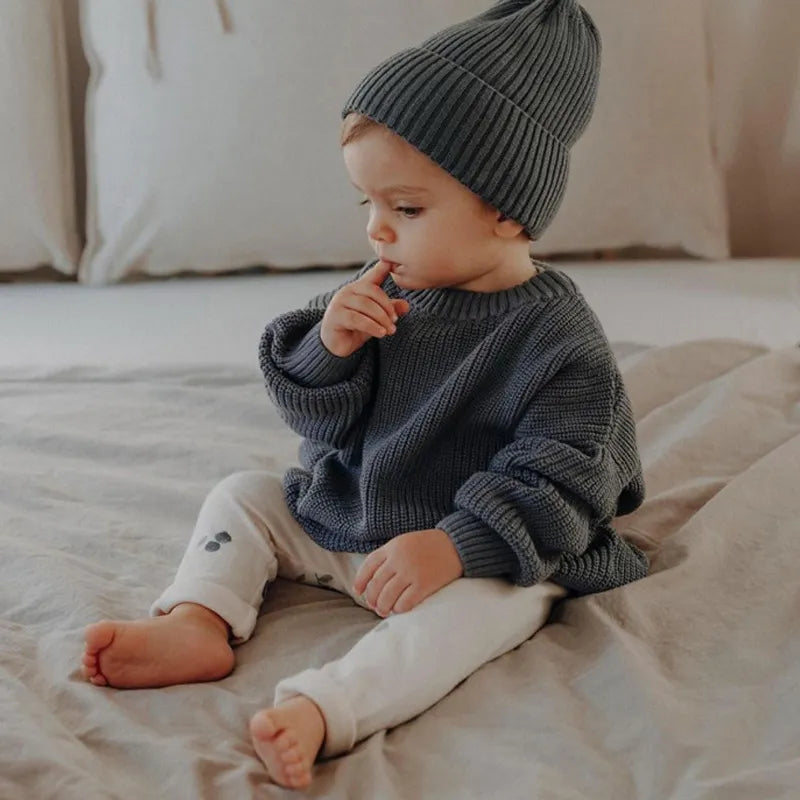 Knitted Loose Sweater for Baby in Autumn/Winter
