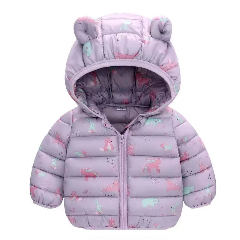 Baby Cartoon Bear Zipper Jackets: Autumn/Winter Hooded Coats
