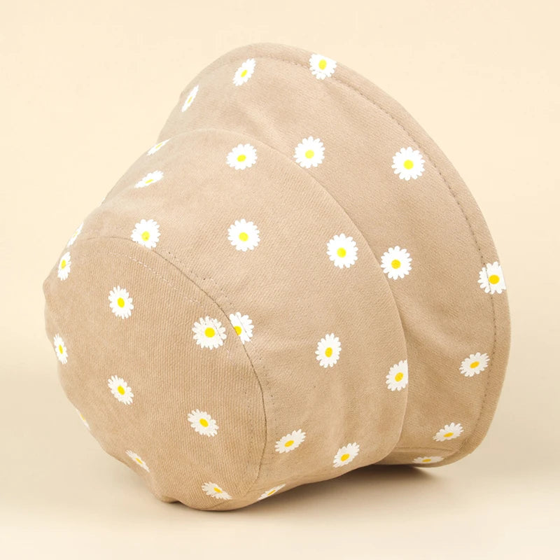 Summer Daisy Pattern Bucket Hat: Cute Flower Sun Hat for Kids