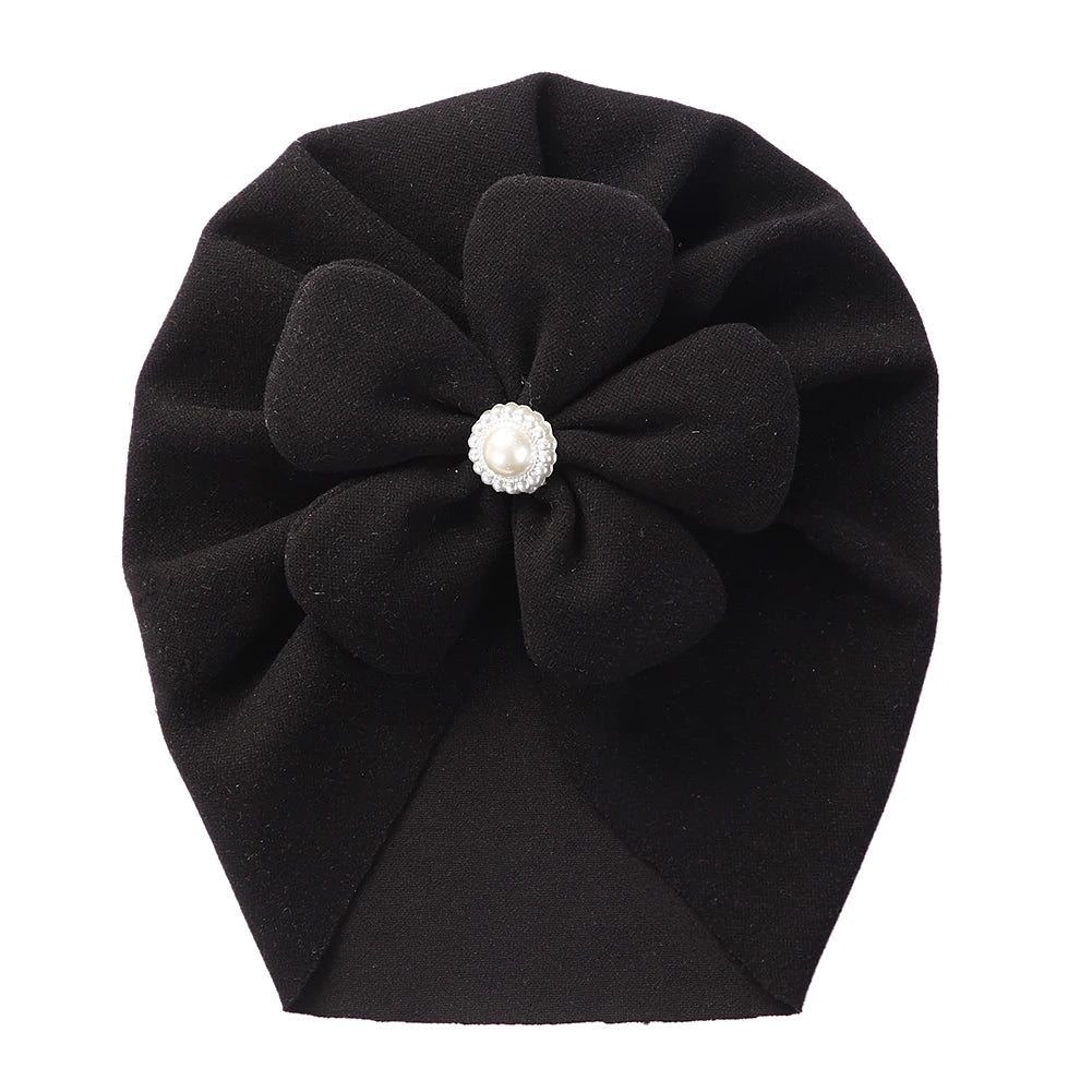 Pearl Turban Baby Hat: Elegant Headwear for Newborns