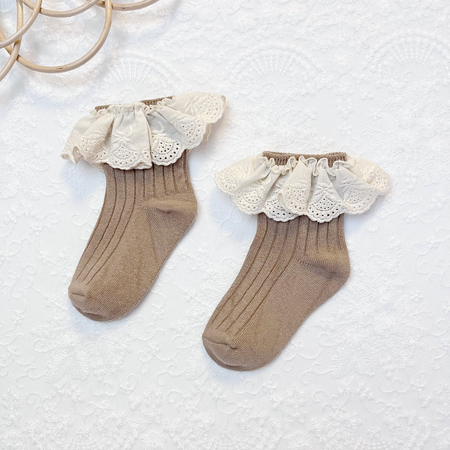 Lace Frilly Flower Cute Long Socks For Girls