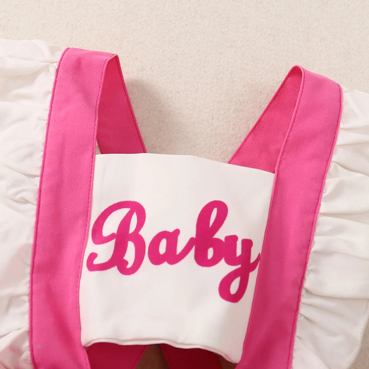 Summer Pink Creeper Dress Set with Hair Accessories for Toddlers