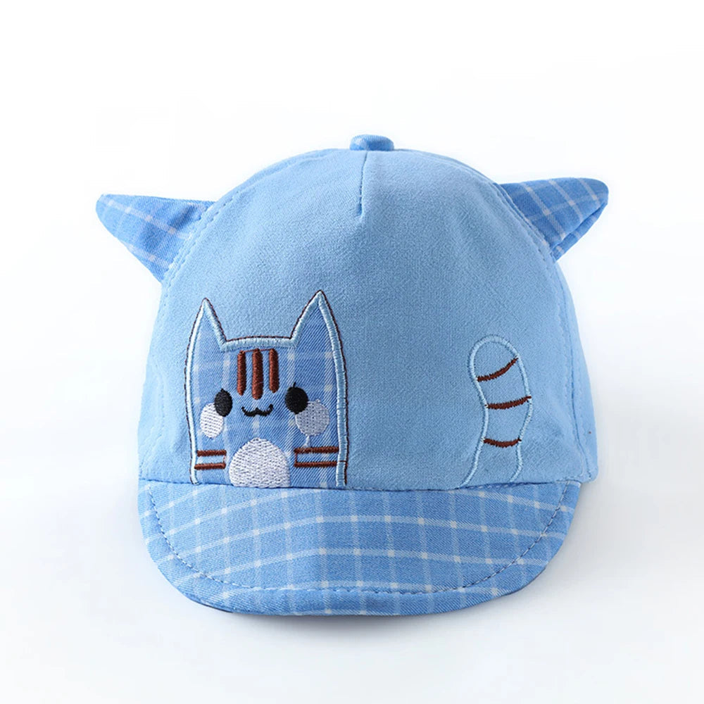 Cartoon Cat Pattern Baby Baseball Cap: Cute Cotton Hat for Kids