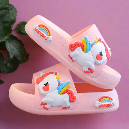 Summer Cartoon Unicorn Flip Flops - Antislip Kids Slippers