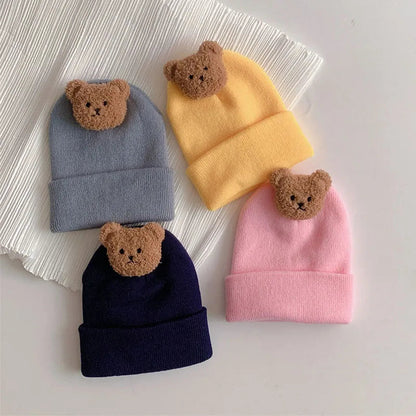 Cute Bear Knitted Baby Hat: Warm and Cozy Beanie