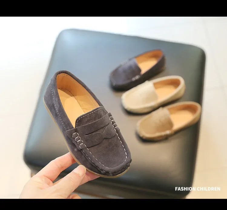 Stylish Solid Color Leather Shoes for Boys
