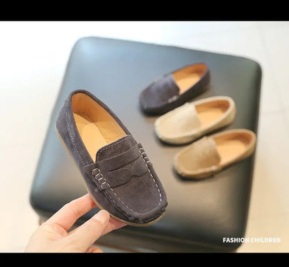 Stylish Solid Color Leather Shoes for Boys