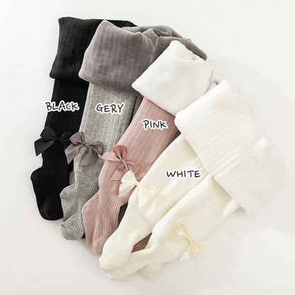Tights Cute Bowknot Cotton Pantyhose For Girls