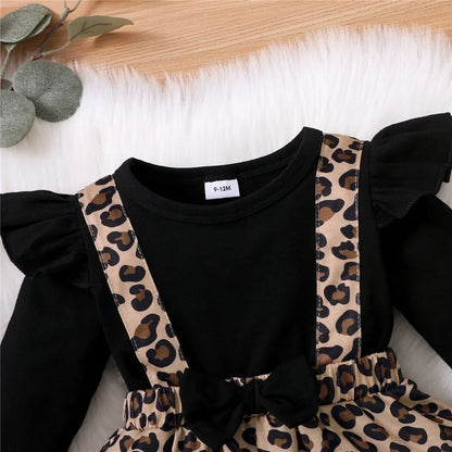 Leopard Print Romper Dress - Baby Girl (0-18 Months)
