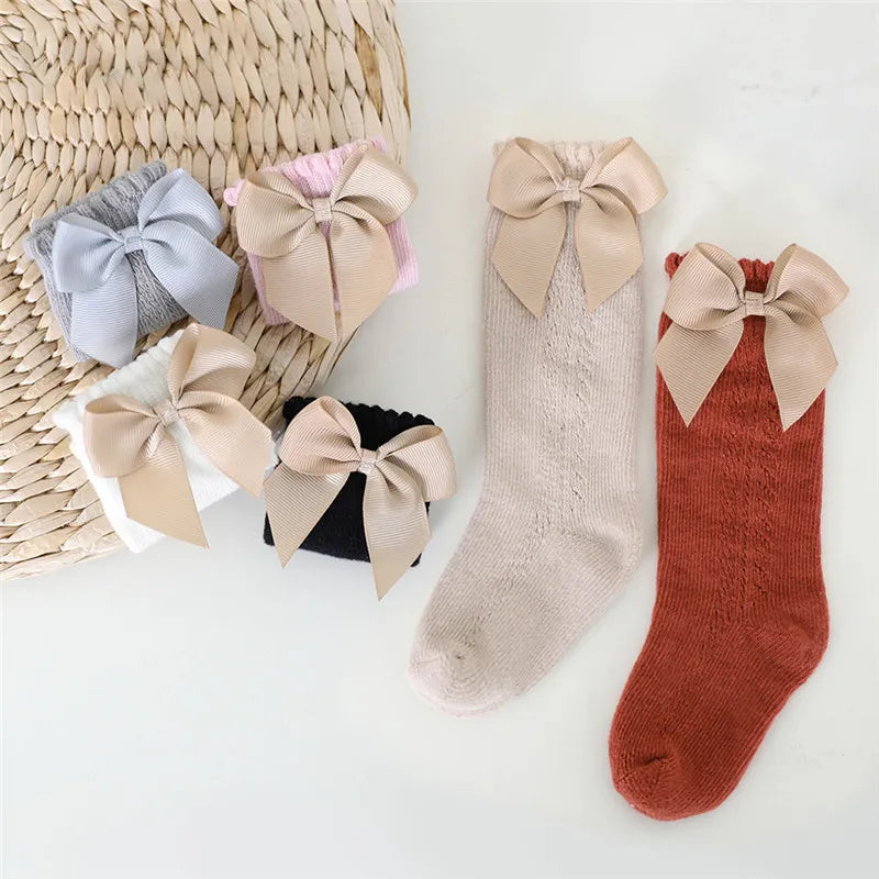 Kids Knee High Socks with Bow (Newborn-7 Years)