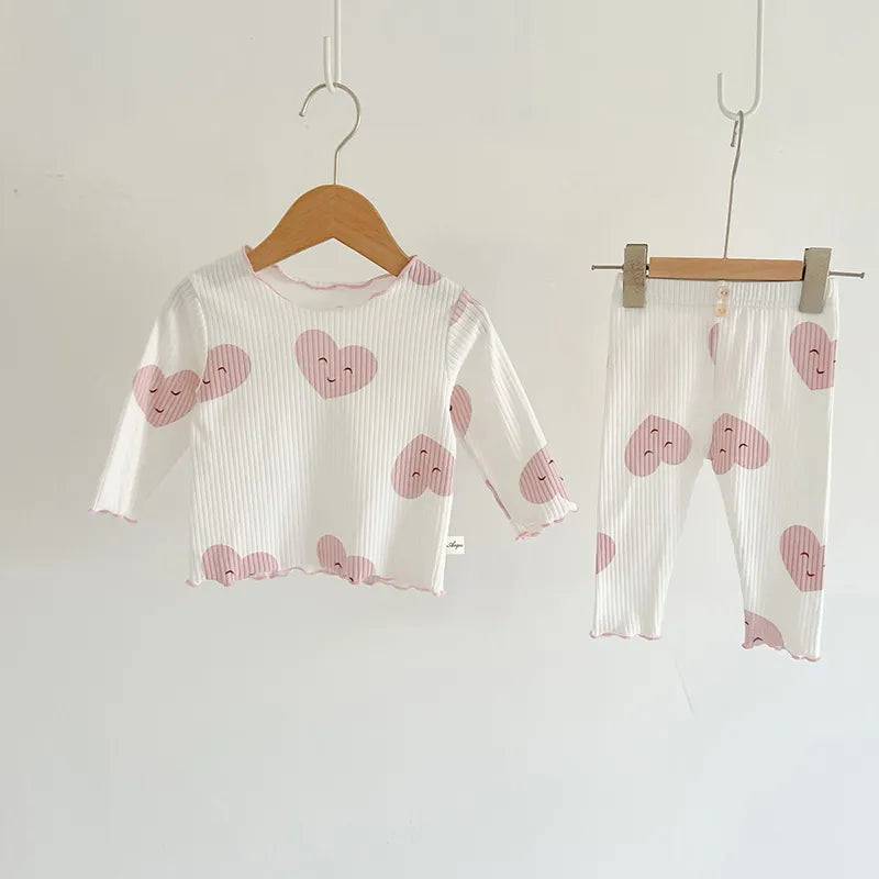 Spring Baby Dot Print Sleeper Set - Infant Indoor Wear