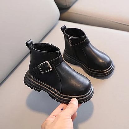 Autumn Winter Children's Snow Boots: Warm and Casual Leather Boots