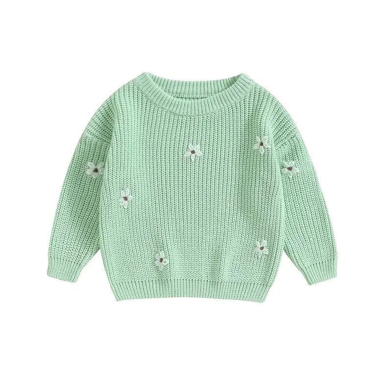 Cute Flower Knit Sweater - Cozy Knitwear for Newborns