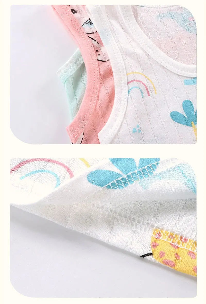 Cute Summer Set: Print Sleeveless Top & Shorts for Kids