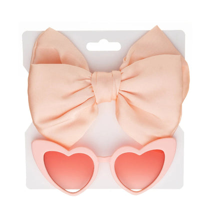 Heart Sunglasses & Bow Headband Set: Kids Fashion