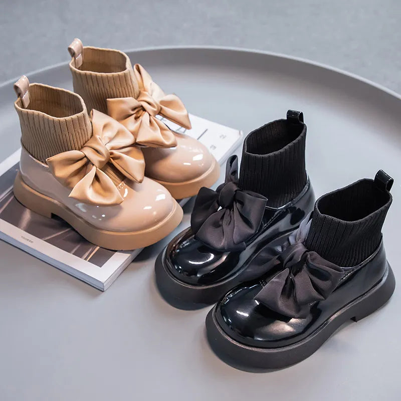 Girls Sock Boots: Elegant and Non-slip School Shoes