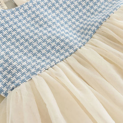 Girls' Checkered Tank Dress + Retro Coat Set (2-6Y)