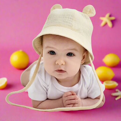 Printed Muslin Baby Bucket Hat: Cute Panama Fisherman Cap