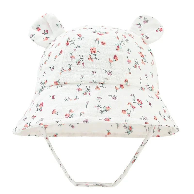 Printed Muslin Baby Bucket Hat: Cute Panama Fisherman Cap