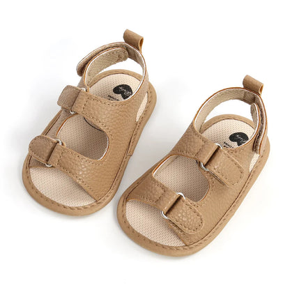New Baby Sandals: PU Soft Sole Anti-Slip Infant First Walker Crib Shoes