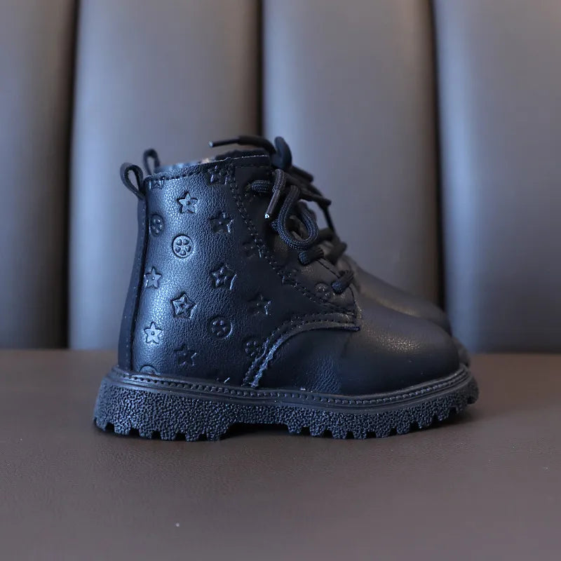 Autumn/Winter Plush Kids Boots: Fashionable & Warm