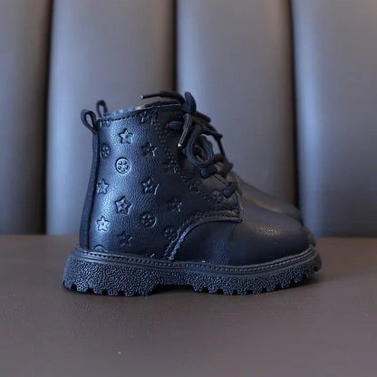 Autumn/Winter Plush Kids Boots: Fashionable & Warm