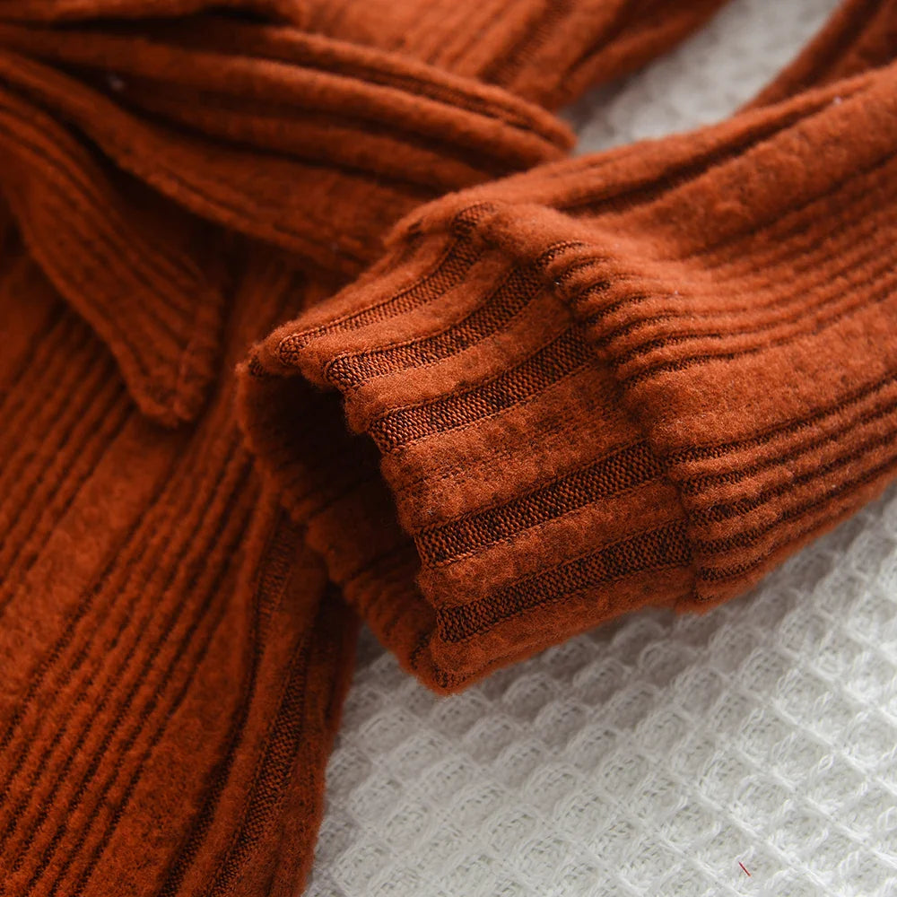 Chic High Neck Woolen Dress - Autumn/Winter Collection for Girls